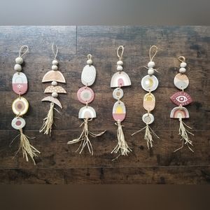 Handmade boho clay wall hangings